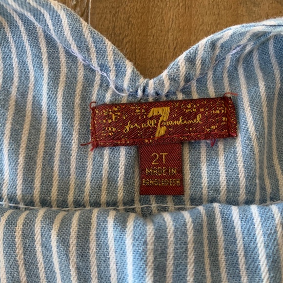 7 FOR ALL MANKIND GIRLS STRIPED TODDLER OVERALL - Picture 7 of 7